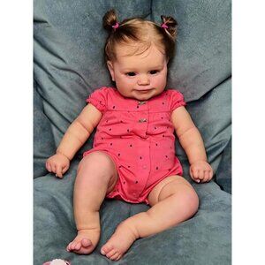 🆕24Inch Girls Soft Vinyl Handmade Realistic Smiling  Newborn Reborn Baby  Doll